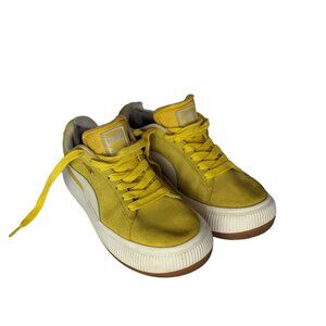 Puma Suede Mayu Up women's yellow & white platform sneakers Size 8